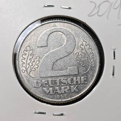 KK钱币收藏小铺 第320期 2月预留时间 周末发货 - 1957东德2马克 早年份