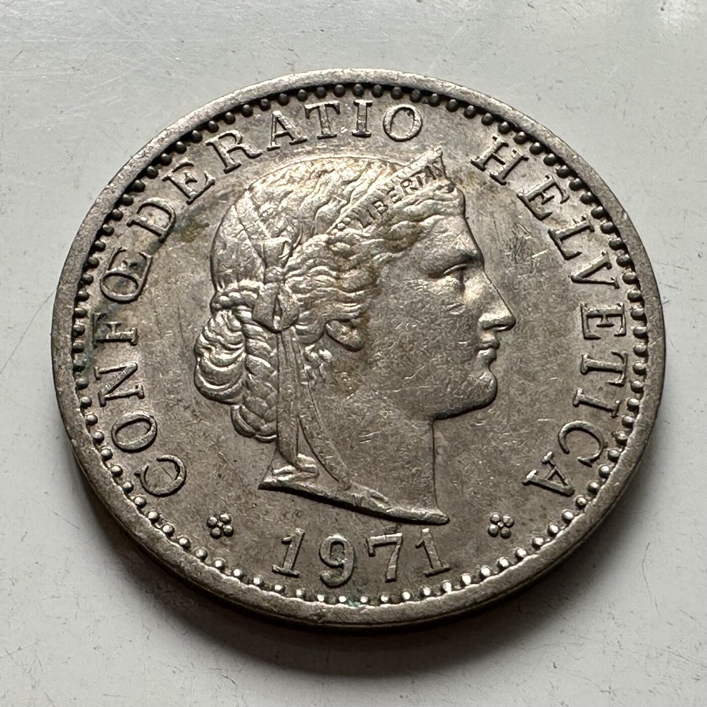 🌹外币初藏🌹🐯2025年第87场 周二无佣金特价场 瑞士1971年20分