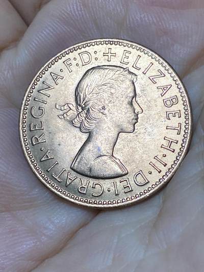 2025年第七十九场(总第一百零五场）外国好品散币(免佣金) 原光未流通–英国🇬🇧1967年半便士(伊丽莎白二世青年桂冠第二版，普制币关门年)