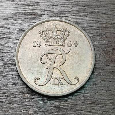 【铜匠收藏】★第126场★散币场，无佣金，30包邮。不满30元，支付5元运费。《接受代拍 代送NGC评级》 - 丹麦 1964年 丹麦 5欧尔