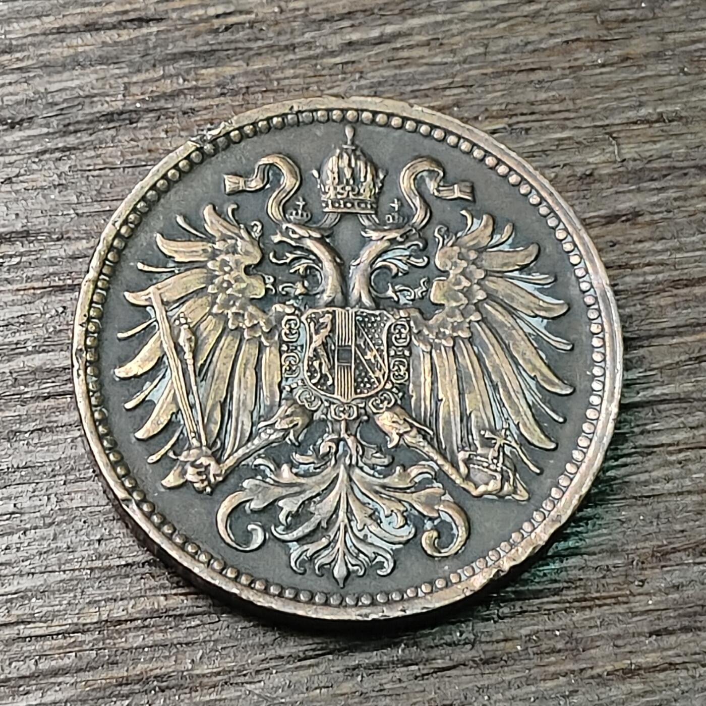 【铜匠收藏】★第126场★散币场，无佣金，30包邮。不满30元，支付5元运费。《接受代拍 代送NGC评级》 奥地利奥匈帝国 1896年 2赫勒 铜币