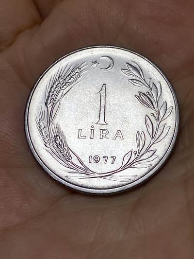 2025年第七十九场(总第一百零五场）外国好品散币(免佣金) - 土耳其🇹🇷1977年1里拉(第三版，7克减重版)