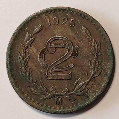 布加迪🐬～世界钱币(上海)🌾第 233 期 /  各国套币和散币 - 墨西哥🇲🇽 1925年 2分铜币 25mm 好品币