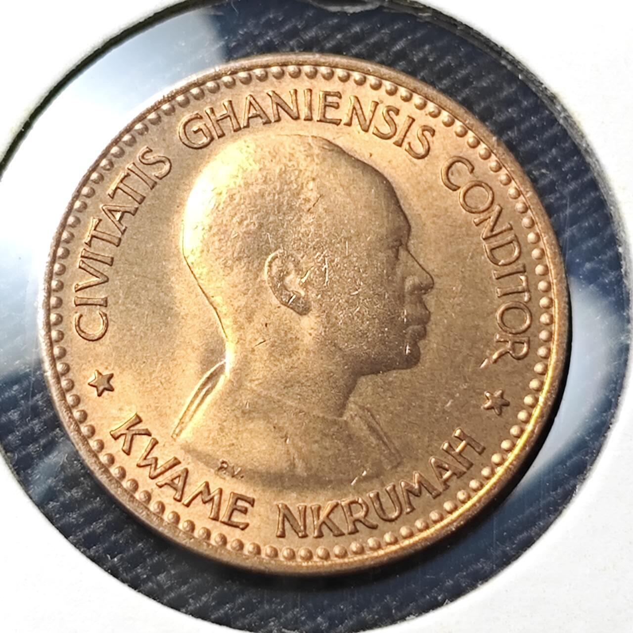 KK钱币收藏小铺 第322期 2月预留时间 周末发货 1958加纳1/2便士 好品铜币