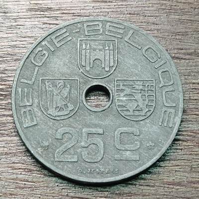 【铜匠收藏】★第127场★散币场，无佣金，30包邮。不满30元，支付5元运费。《接受代拍 代送NGC评级》 - 比利时 1945年 25分 锌币