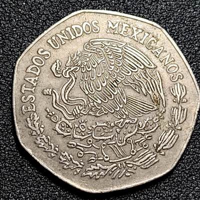 泉币菌-第81场-精品福利场 大币 美品 1976年 墨西哥大镍币 伊达尔戈 10比索铜镍币 30.5mm