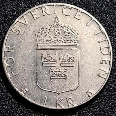 泉币菌-第81场-精品福利场 瑞典1989年1克朗铜镍币，卡尔十六世 古斯塔夫，25mm