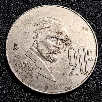 泉币菌-第81场-精品福利场 - 1978年墨西哥20分，总统弗兰西斯科·马德罗 20mm