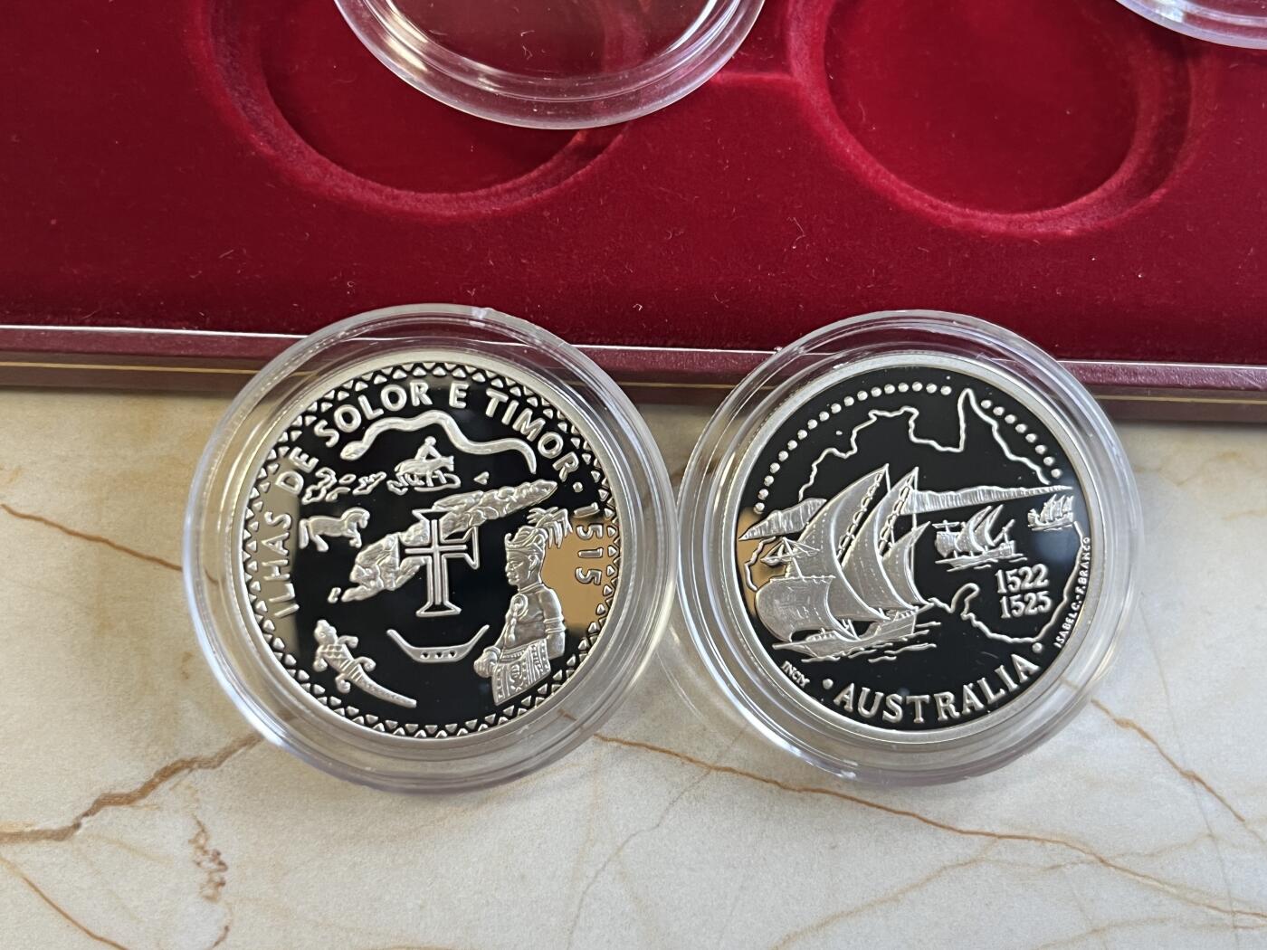 第172期拍卖【长期征集拍品】 葡萄牙1995年航海发现系列精制版纪念银币4枚套装，925银，26.5克*4枚