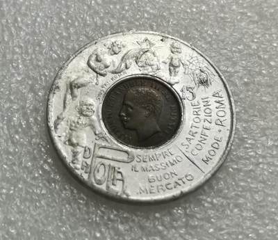 瓶子🏺第203期拍卖会 -   1905年趣味币  由欧洲钱币协会镶嵌制作的双色趣味币