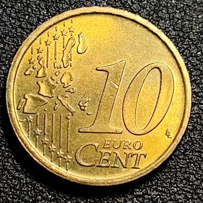 泉币菌-第81场-精品福利场 原铜光极美 欧元 意大利2002年10欧分铜币 女神维纳斯 19.75MM