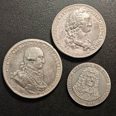 【德藏】世界币章拍卖第141期（拍品征集中~欢迎藏友联系） - 3枚一组 欧洲金属纪念章 详细尺寸请看拍品介绍