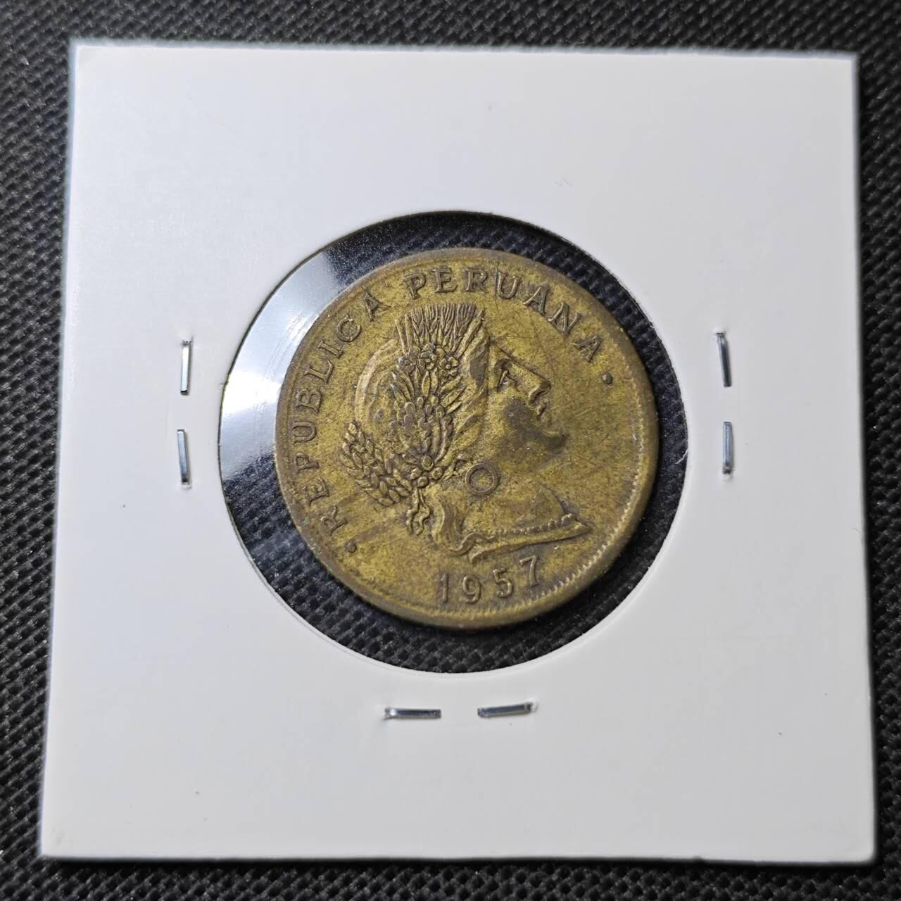 KK钱币收藏小铺 第322期 2月预留时间 周末发货  1957秘鲁20分铜币