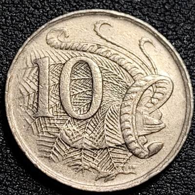 泉币菌-第79场-精品福利场 - 英属 澳大利亚1976年10分铜镍币 琴鸟 伊丽莎白二世女王  铜镍币 23.6mm