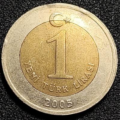 泉币菌-第81场-精品福利场 - 土耳其1里拉双色币 凯末尔总统 26mm
