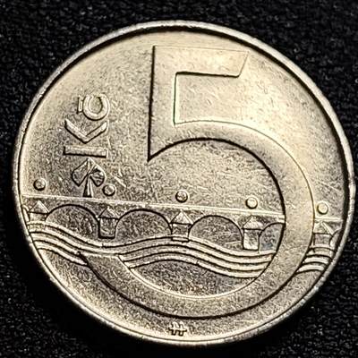 泉币菌-第79场-精品福利场 - 捷克5克朗硬币 双尾狮23mm 欧洲币