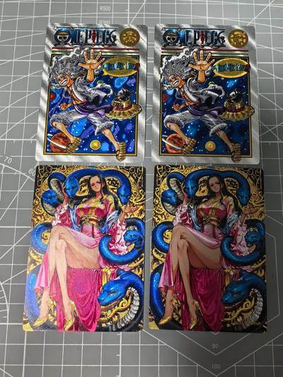 奇点卡牌 第八场 放大镜品控勿拍 卡牌出厂品质 不包厂瑕 拒绝小号顶价 感谢支持 - 奇点卡牌 海贼粗闪4张