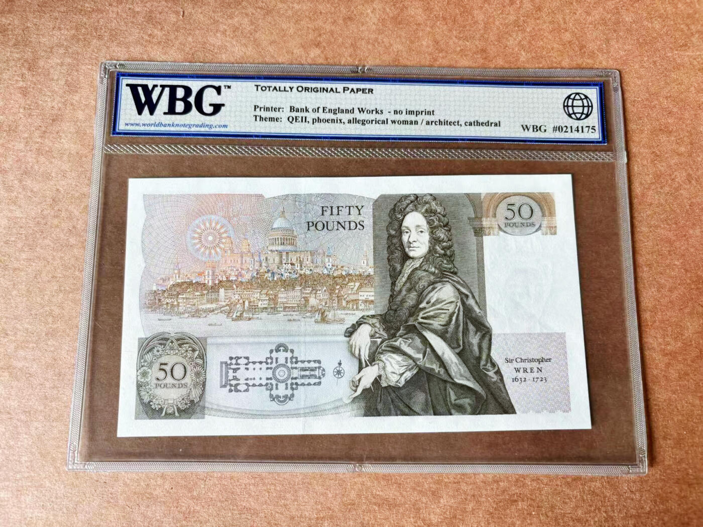 【Blue Auction】世界纸币精拍第709期——18级TOP拍卖/信誉/品质/专业/高效💫 【A05冠 初版无47】英国 1981-88年50镑 WBG65EPQ 