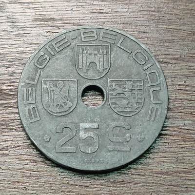【铜匠收藏】★第127场★散币场，无佣金，30包邮。不满30元，支付5元运费。《接受代拍 代送NGC评级》 - 比利时 1943年 25分 锌币