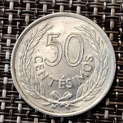 布加迪🐬～世界钱币(上海)🌾第 233 期 /  各国套币和散币 - 乌拉圭🇺🇾 1965年 50分 铝币