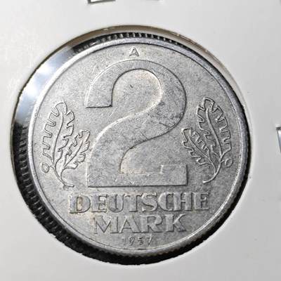 KK钱币收藏小铺 第322期 2月预留时间 周末发货 - 1957民主德国2马克 