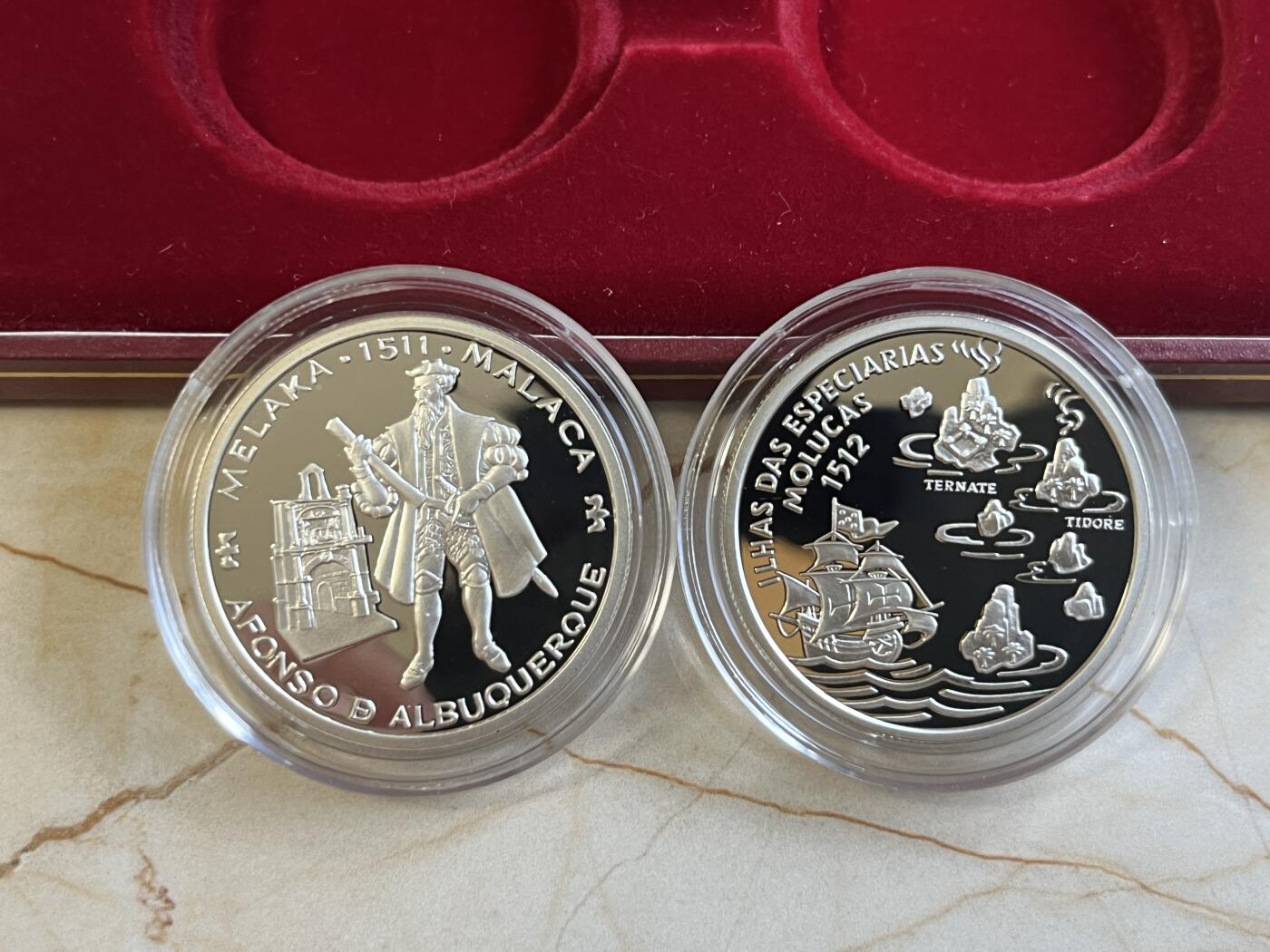 第172期拍卖【长期征集拍品】 葡萄牙1995年航海发现系列精制版纪念银币4枚套装，925银，26.5克*4枚