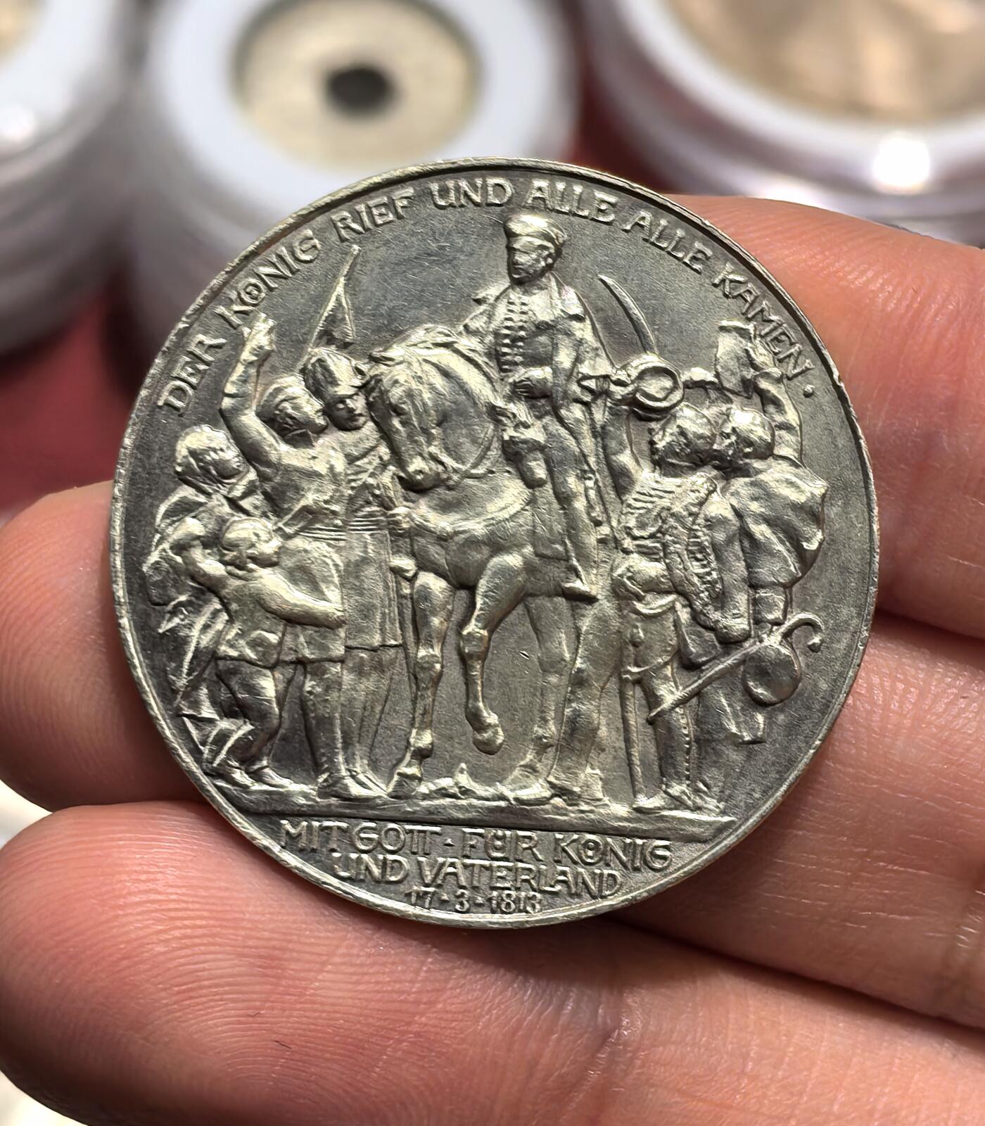 南宋泉阁俄币 外币 国币 专场第十六期【送拍无额外佣金】 德国 1913年 普法战争胜利3马克银币 转光好品