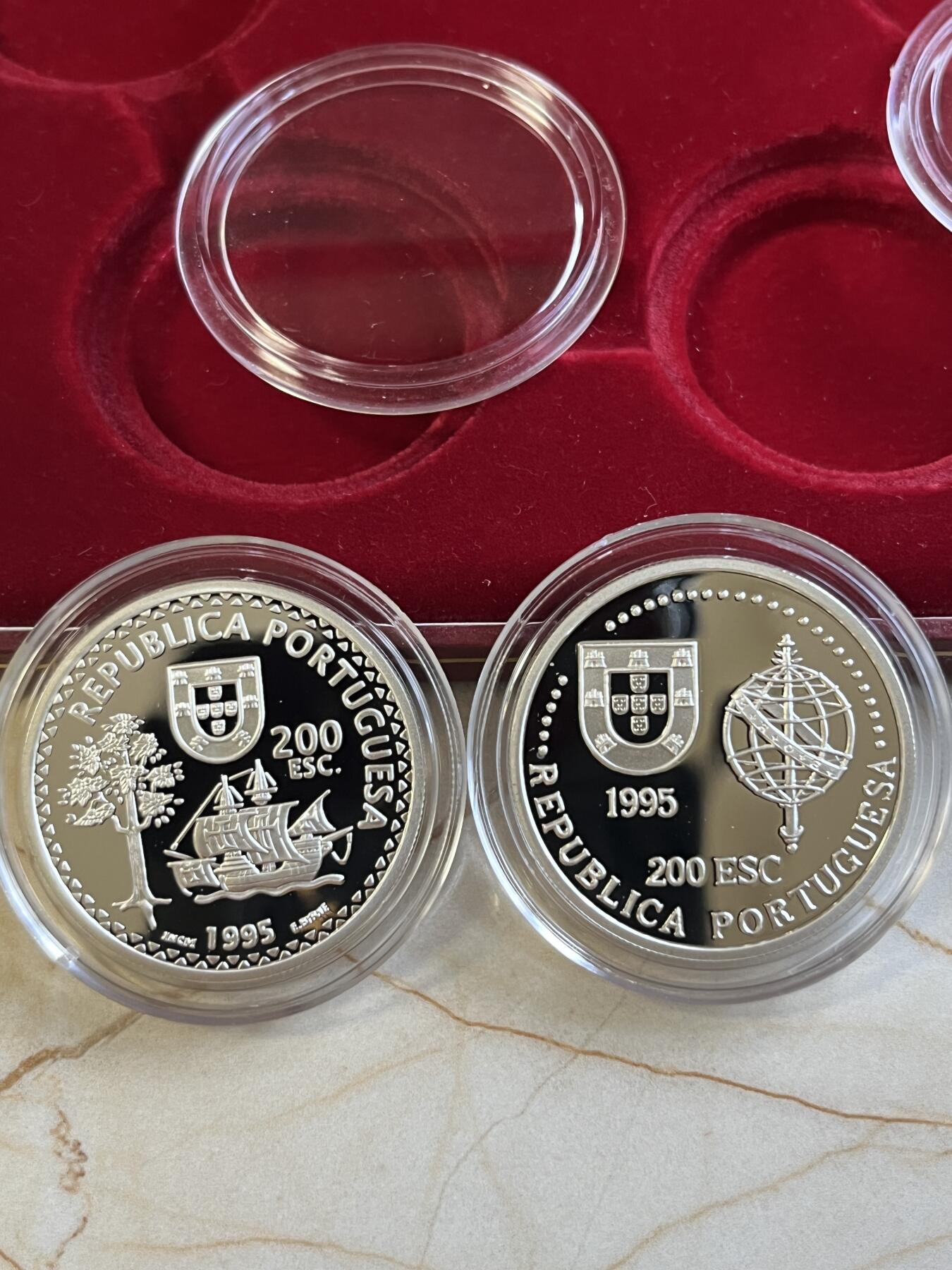 第172期拍卖【长期征集拍品】 葡萄牙1995年航海发现系列精制版纪念银币4枚套装，925银，26.5克*4枚