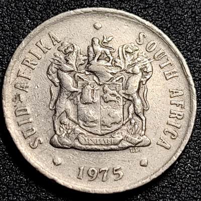 泉币菌-第81场-精品福利场 帝王花 南非20分镍制硬币 1975年 24.2毫米 6.0克