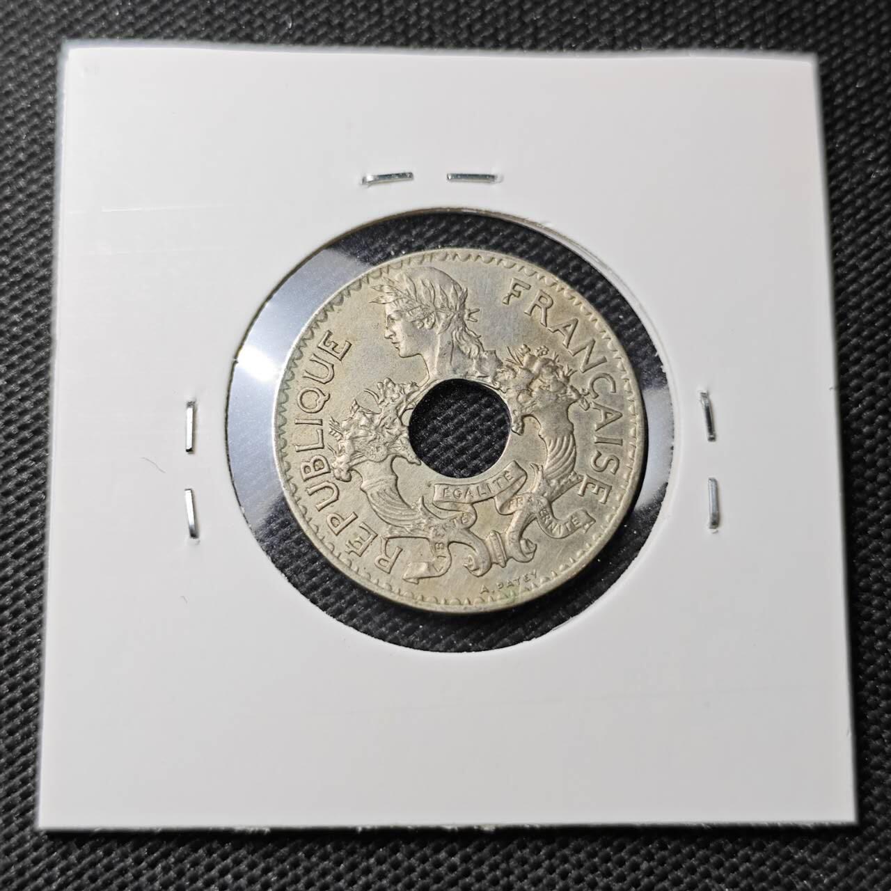 KK钱币收藏小铺 第321期 2月预留时间 周末发货  1938法属印支5分镍币 深打