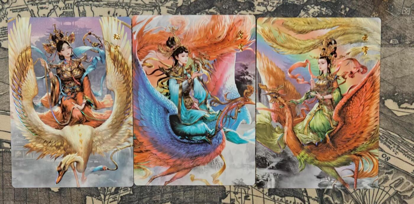 龙虎卡牌第五十场 （无佣金，满120包邮，欢迎送拍，摩点开车） 冷烫普卡3张 三霄娘娘