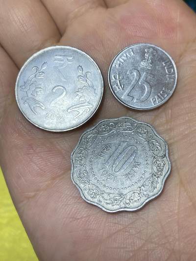 2025年第七十九场(总第一百零五场）外国好品散币(免佣金) - 印度🇮🇳3枚：2012年2，1991年25派士，1971年10派士