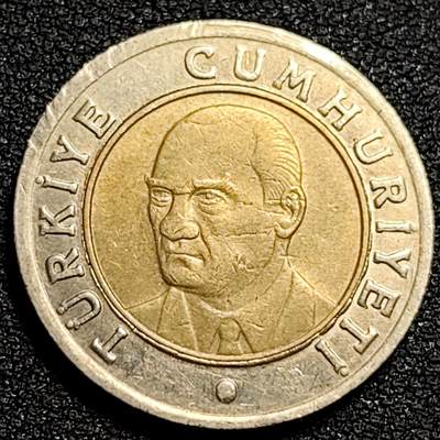泉币菌-第81场-精品福利场 土耳其1里拉双色币 凯末尔总统 26mm