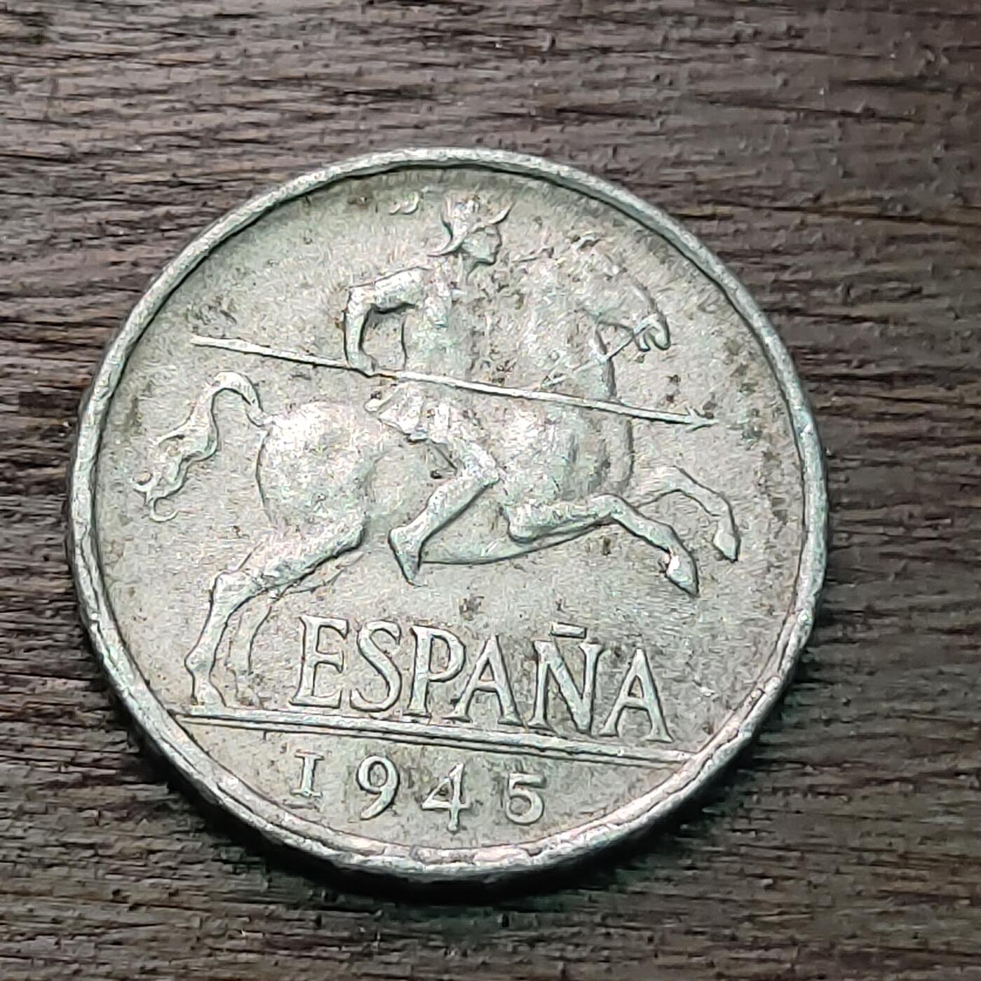 【铜匠收藏】★第127场★散币场，无佣金，30包邮。不满30元，支付5元运费。《接受代拍 代送NGC评级》 西班牙 10分 1945年 骑士 铝币