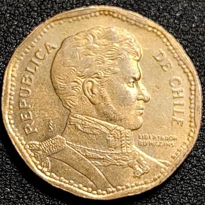 泉币菌-第81场-精品福利场 近未流通 原光极美 智利2006年50比索青铜币 独立战争领袖奥希金斯 25.4MM 