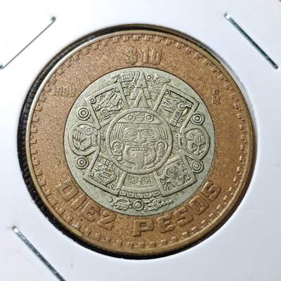 KK钱币收藏小铺 第321期 2月预留时间 周末发货 -  墨西哥10比索双色币