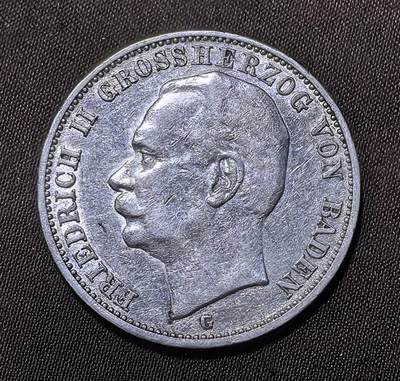 北京马甸外国币专卖第143期，外国币专场，陆续上拍，欢迎关注 - 德国1910年巴登腓特烈二世3马克银币 33MM16.6克900银
