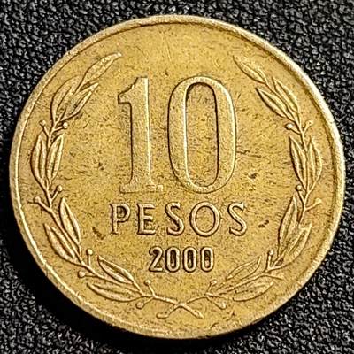 泉币菌-第81场-精品福利场 智利2000年10比索青铜币 独立战争领袖奥希金斯 21MM 