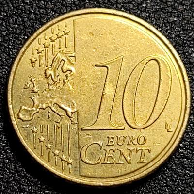 泉币菌-第81场-精品福利场 欧元 法国2009年10欧分铜币 玛丽安娜 欧盟地图 19.75MM