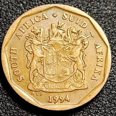 泉币菌-第81场-精品福利场 南非共和国 1994年20分(海神普罗透斯之花) 19mm