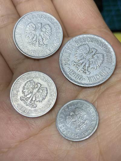 2025年第七十九场(总第一百零五场）外国好品散币(免佣金) 波兰🇵🇱4枚：1973年50格罗希，1966年1兹罗提，1969年20格罗希，1949年10格罗希