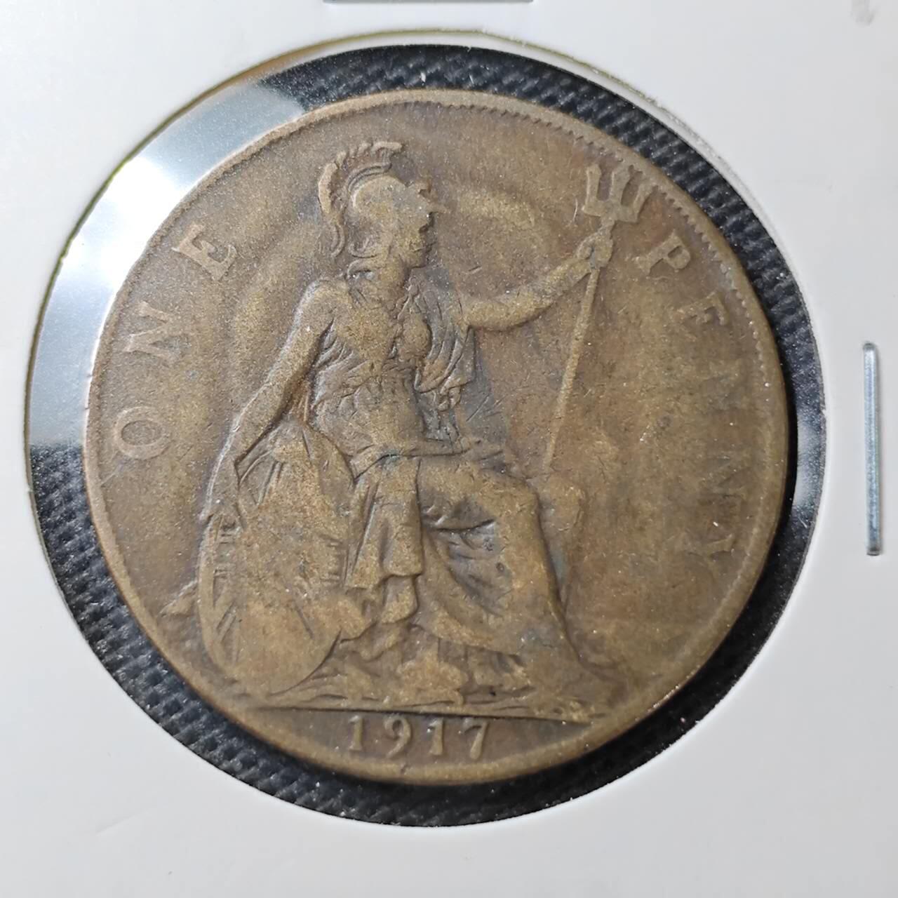 KK钱币收藏小铺 第321期 2月预留时间 周末发货  1917英国1便士铜币