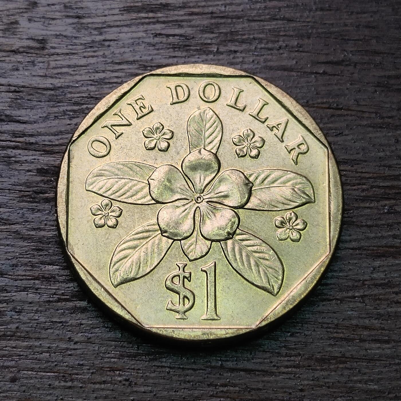 【铜匠收藏】★第127场★散币场，无佣金，30包邮。不满30元，支付5元运费。《接受代拍 代送NGC评级》 新加坡 1997年 1元 铝青铜币 胡姬花