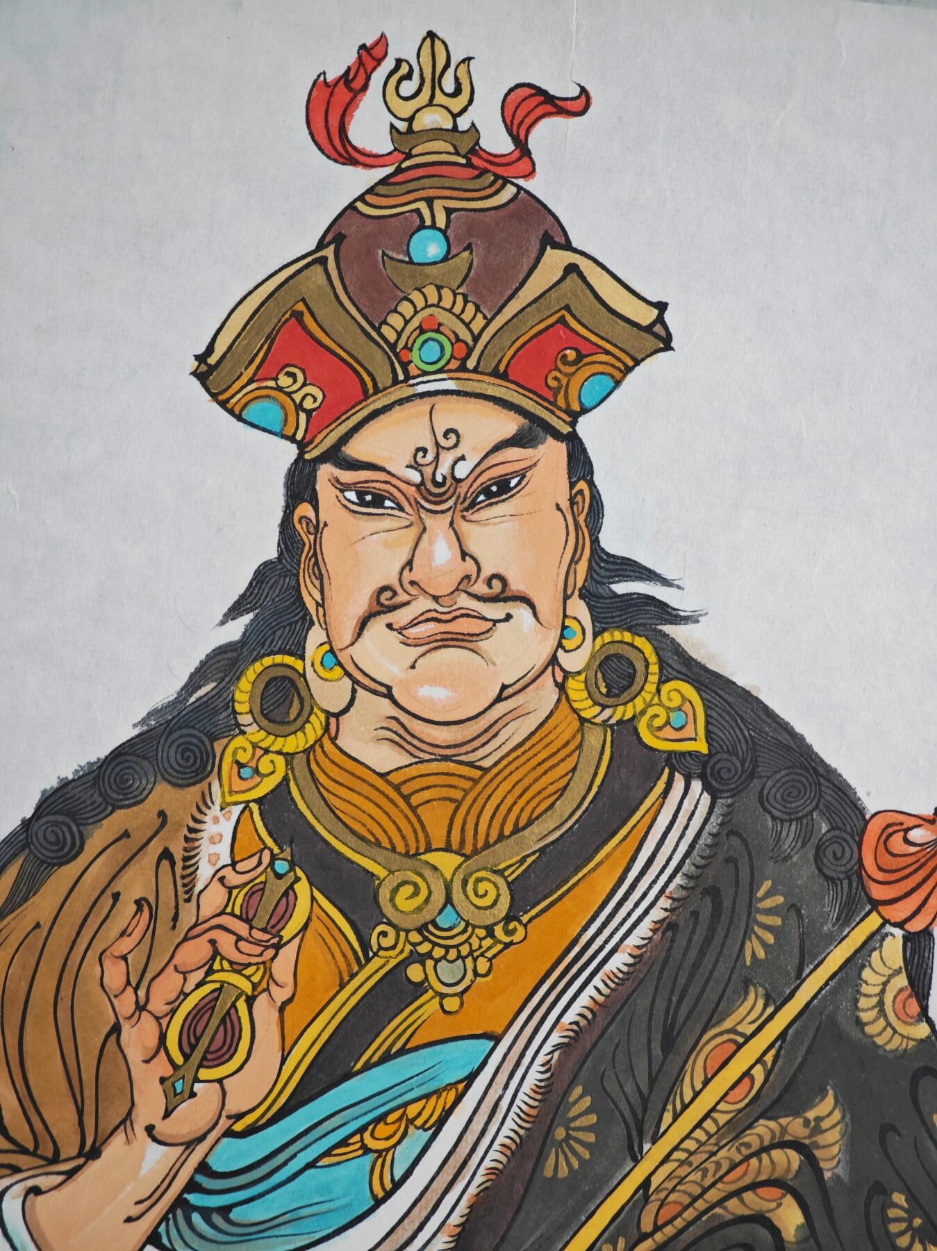 白泽拍卖卡牌手绘专场第22期中福卡展专场(离离暑云散，袅袅凉风起) 2013 莲花生大士 陈岱青手绘 尺寸：20cm*29cm