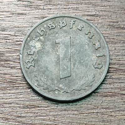 【铜匠收藏】★第127场★散币场，无佣金，30包邮。不满30元，支付5元运费。《接受代拍 代送NGC评级》 - 德国 1942年 1芬尼 锌币 A厂 德三硬币