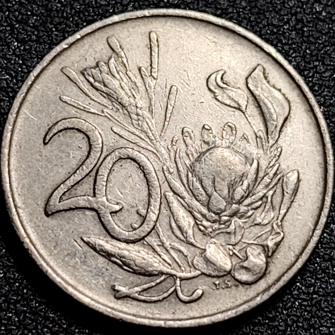 泉币菌-第81场-精品福利场 帝王花 南非20分镍制硬币 1975年 24.2毫米 6.0克