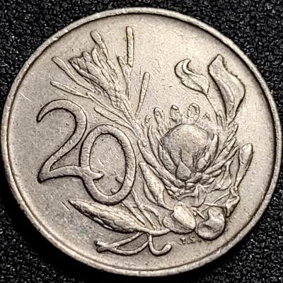 泉币菌-第81场-精品福利场 - 帝王花 南非20分镍制硬币 1975年 24.2毫米 6.0克