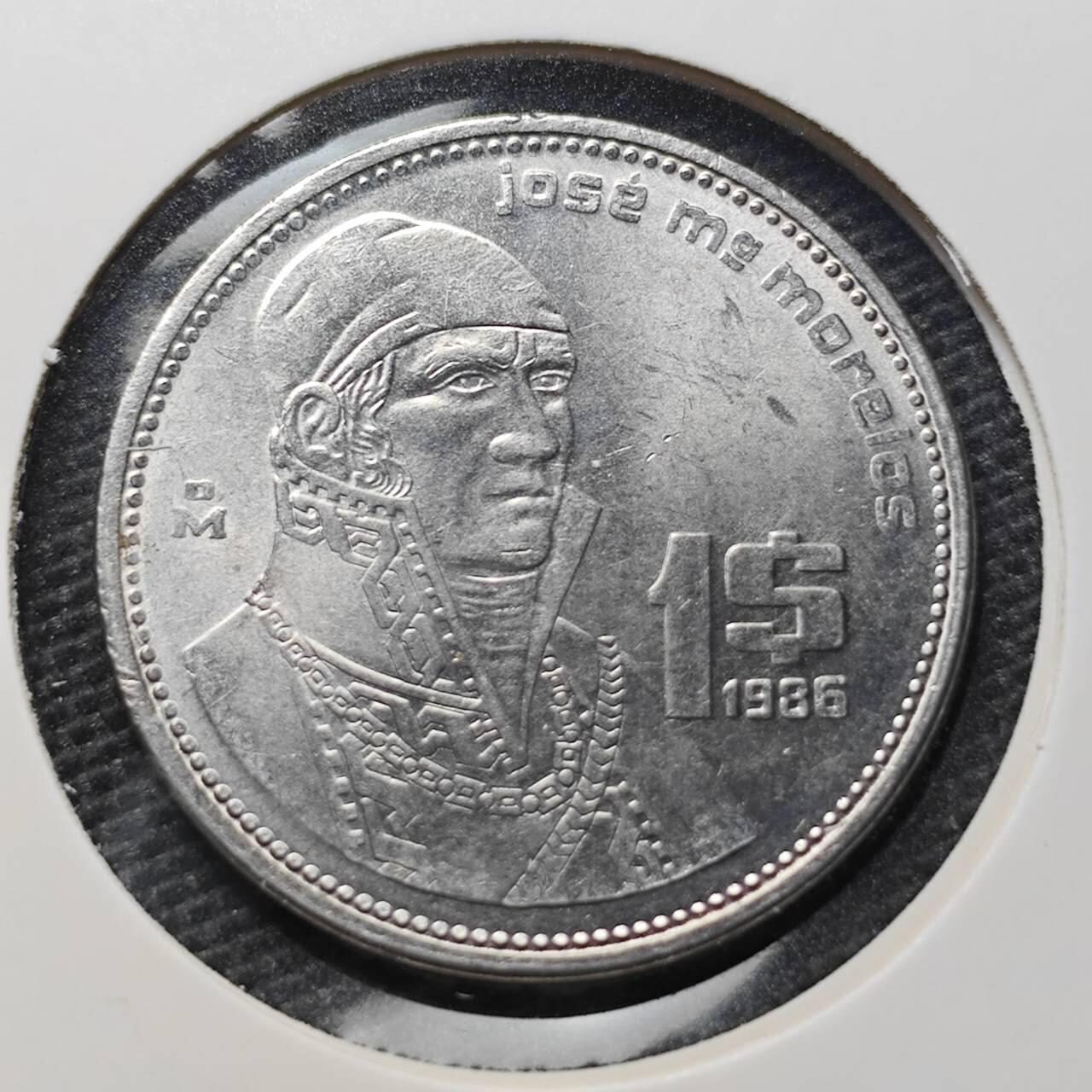 KK钱币收藏小铺 第323期 2月预留时间 周末发货 1986墨西哥1比索 