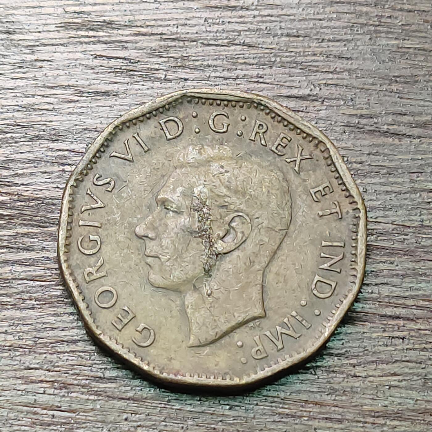 【铜匠收藏】★第127场★散币场，无佣金，30包邮。不满30元，支付5元运费。《接受代拍 代送NGC评级》 加拿大 1943年 5分 铜币 乔治六世