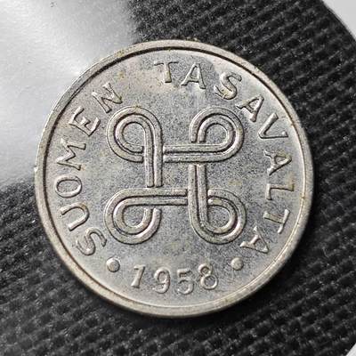 KK钱币收藏小铺 第322期 2月预留时间 周末发货 -  1958芬兰1芬尼铁币 好品